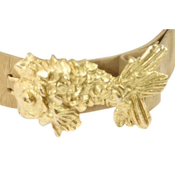 Vintage Kenneth Jay Lane Suede Belt with Large Gold Fish Buckle main image 5